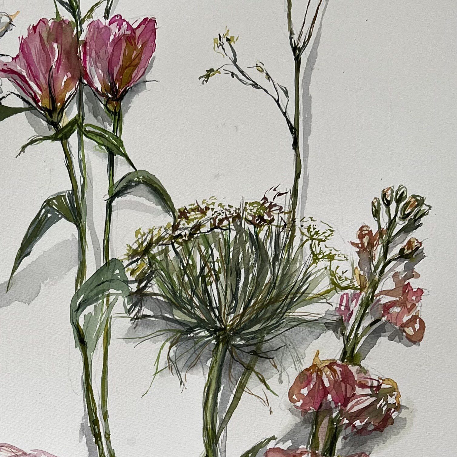 Painting Flowers in Watercoour