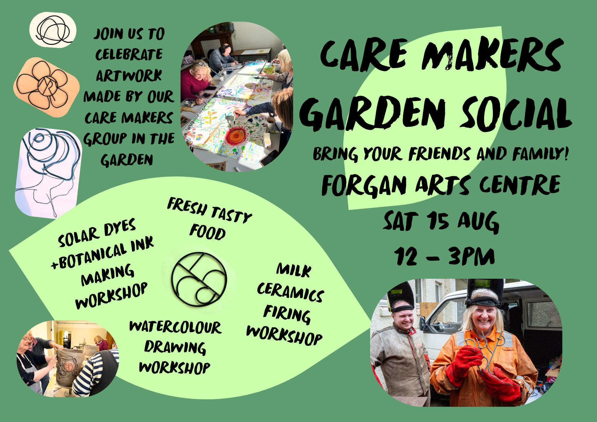 Care Makers Garden Social, Saturday 15 August, 12pm-3pm, Forgan Arts Centre
