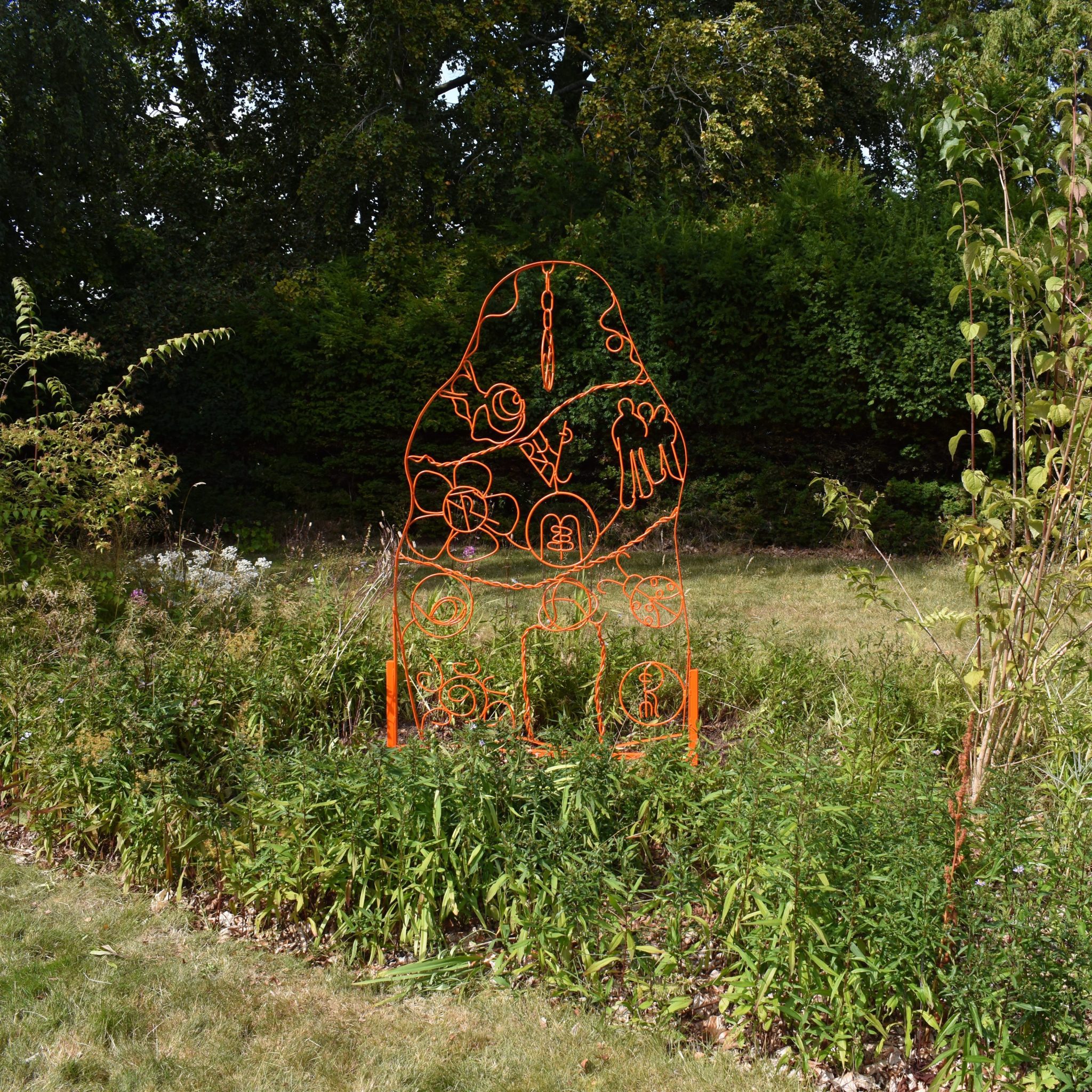 Orange Steel Sculpture
